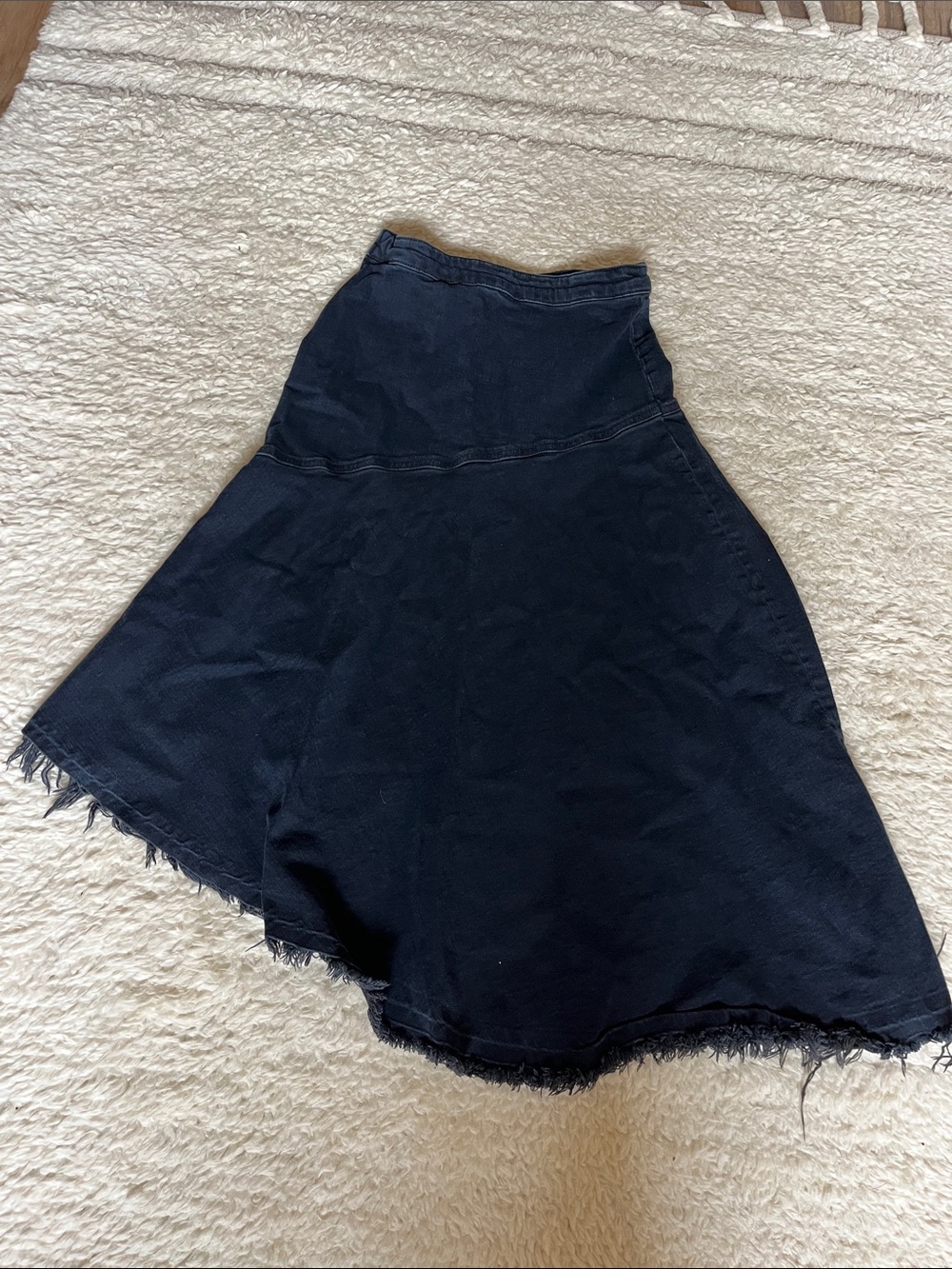 Zara Black A-Line Denim Skirt - Classic Women's Style Size M